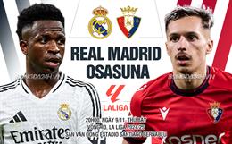 Nhận định Real Madrid vs Osasuna (20h00 ngày 9/11): Không dễ thắng cách biệt