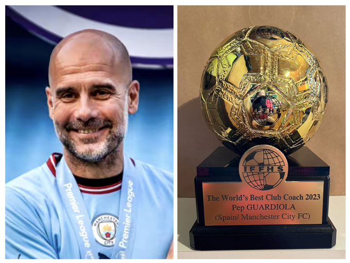 Pep Guardiola với danh hiệu có được trong năm 2023