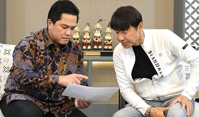 Chủ tịch Erick Thohir đã thống nhất với HLV Shin Tae Yong về mục tiêu của Indonesia tại vòng loại 3 World Cup 2026