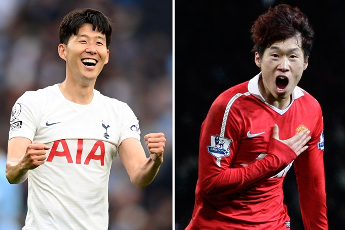 Son heung-min và Park Ji-sung, hai tượng đài bóng đá Hàn Quốc tại Premier League