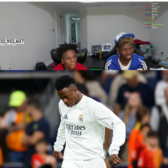 Trong cuộc trò chuyện với YouTuber IshowSpeed, Pogba cho rằng Vinicius là cầu thủ xuất sắc nhất thế giới