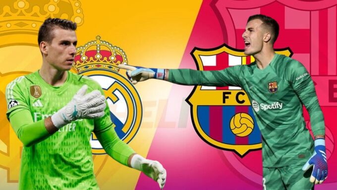 Số phận trận Real Madrid vs Barca sẽ nằm trong tay hai "kép phụ" Lunin và Pena.