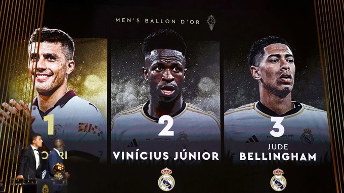 Vinicius và Bellingham sẽ có cơ hội "phục thù" Rodri ở FIFA The Best.