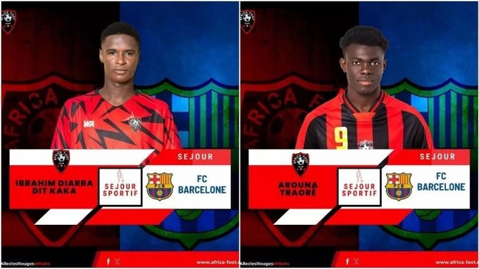 Barca vừa đón về hai tài năng trẻ từ Mali, gồm Ibrahim Diarra và Arouna Traore.