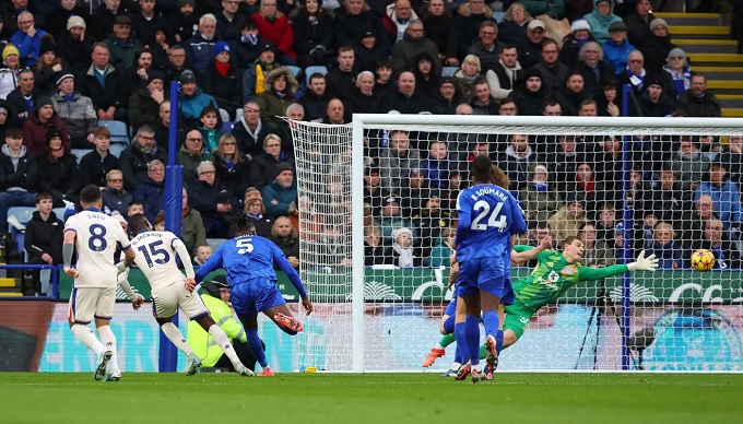 Jackson mở tỷ số trận Leicester vs Chelsea